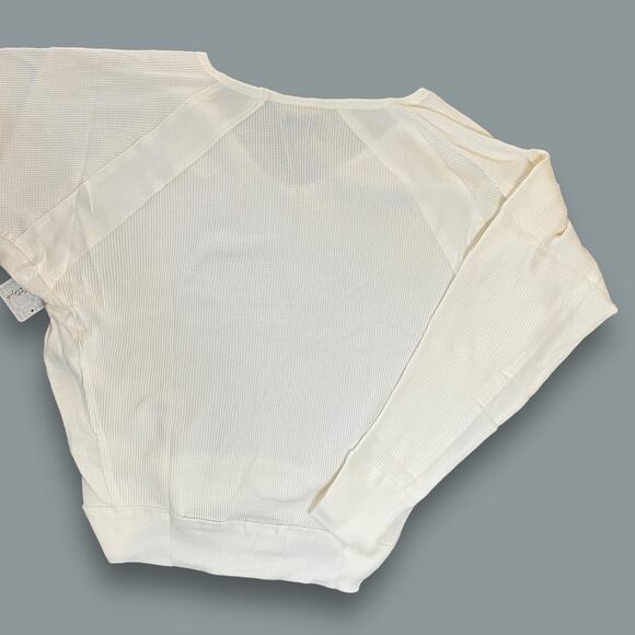 FREE PEOPLE NEW SANTA CLARA BOHO WESTERN COTTON WAFFLE THERMAL ALABASTER MEDIUM - Picture 6 of 11